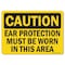 Signmission OSHA Caution Decal, Ear Protection Must Be Worn In This Area, 7in X 5in Decal, 5" H, 7" W, Landscape OS-CS-D-57-L-19153 - alternate 1